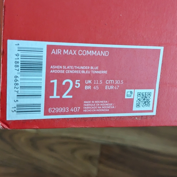 Nike Air Max Command Ashen Slate / Thunder Blue Size 12.5 Nwt❤️ - Picture 7 of 7
